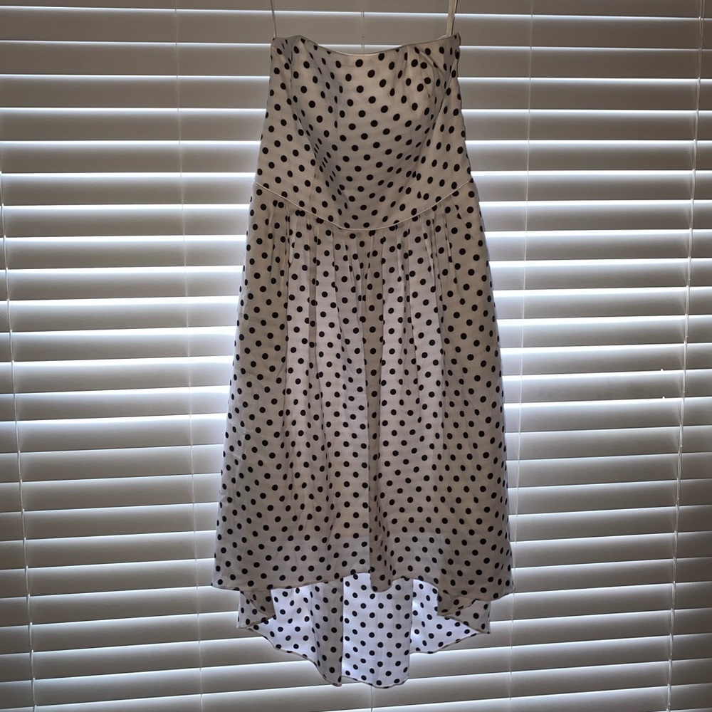 White House Black Market Strapless polka dot dress